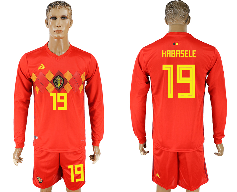 Maillot de foot BELGIUM LONG SLEEVE SUIT #19 KABASELE  2018 FIFA